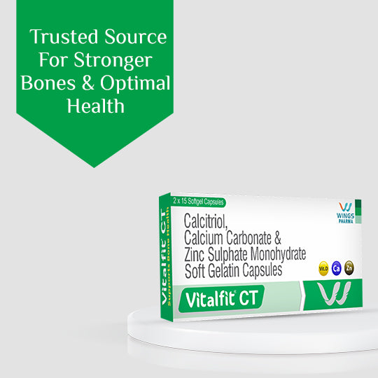Vitalfit CT Calcium Carbonate Zinc Vitamin D Softgels | Multimineral Support for Cardiac, Bone & Heart Health | For Men and Women