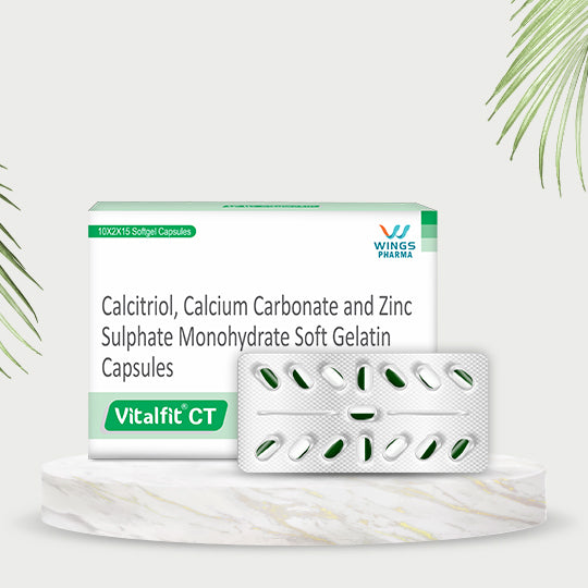 Vitalfit CT Calcium Carbonate Zinc Vitamin D Softgels | Multimineral Support for Cardiac, Bone & Heart Health | For Men and Women