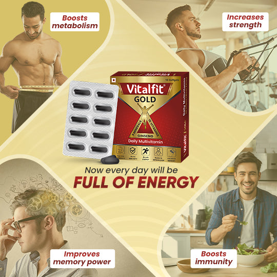 Vitalfit Gold Softgels | Multivitamins/Multiminerals Supplement |  (10 Capsules X Pack of 2 = 20 Capsules) - For Men and Women