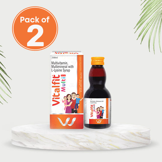 Vitalfit Multi Syrup | Boost Immunity | Power House of Multi-Vitamins, Multi-Minerals, Antioxidant | 200ml Bottle|(Pack of 2)