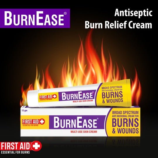 BurnEase - Anti Microbial Skin Cream | Ideal for Burns, Cuts, Scratches & Wounds | 15g | Trusted Formula for Kids, Men & Women | Essential First Aid Ointment(Pack of 3)