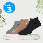 Load image into Gallery viewer, Heelmate Ankle Length Socks | Breathable, Soft &amp; Sustainable Fabric | Ultimate Comfort &amp; Moisture Retention | Daily Wear &amp; Sporty | Pack of 3
