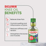 Load image into Gallery viewer, DiCLOWiN Knee Oil (150ml) | 25% Extra | Provides Joint, Knee, Ortho Pain &amp; Arthritis Relief with Deep Penetrating Action for Lasting Comfort &amp; Mobility | Blend of Science &amp; Ayurveda | Unique Bottle, Non-Greasy Oil, Effective, Rich Aroma
