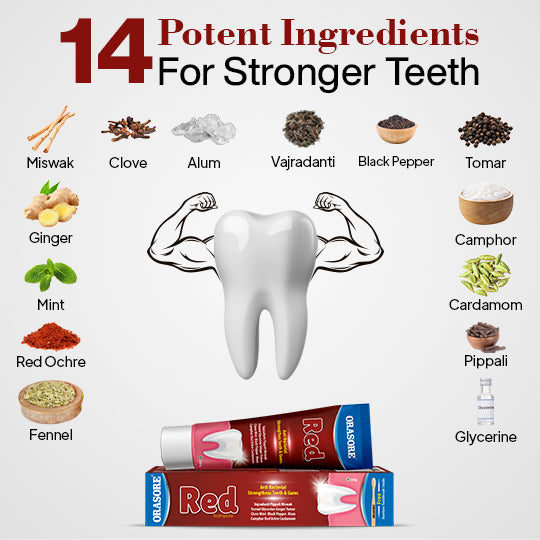 Orasore Red Toothpaste with Free Bamboo Brush | Strengthens Tooth ...