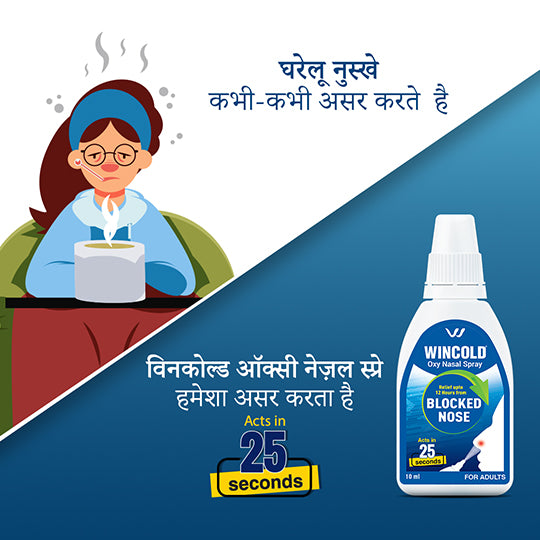 Wincold Oxy Nasal Spray (Pack of 2) | Unblocks Nasal Congestion & Blocked Nose within 25 seconds | Relief lasts upto 12 hours | Sinus Relief