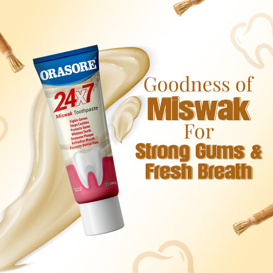 Shaandar Mint 15g Mouth Freshener Spray with 100g Orasore 24x7 Miswak Toothpaste and Free Bamboo Toothbrush | Minty Fresh Breath with Zero Calories & Clean Mouth