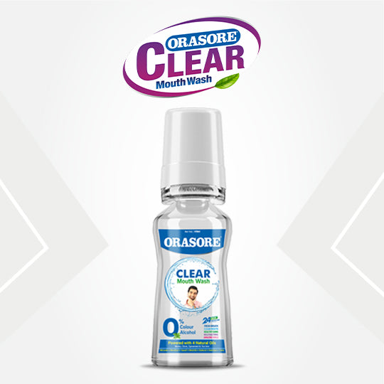 Orasore Clear Mouthwash Kills Bad Breath & Stops Tooth Decay | 100% Ayurvedic with 12 Ingredients including Miswak, Clove Oil, Tulsi | No Colors | No Alcohol | Suitable for Men, Women, Children