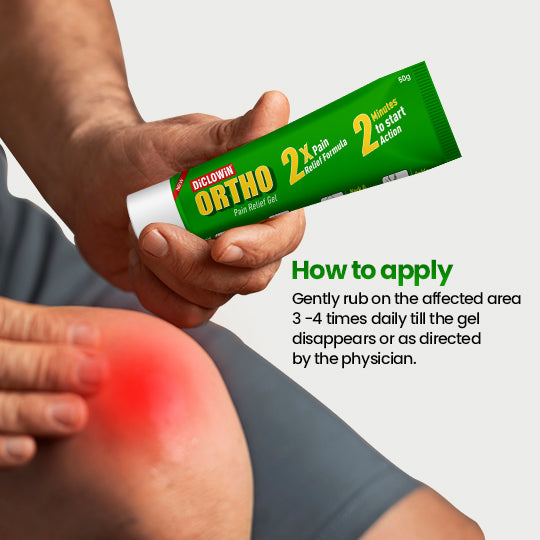 Diclowin Ortho Pain Relief Gel 50g | Advanced 2x Powerful Formula | Muscle Aches, Chronic, Joint Discomfort, Arthritis, Strains &amp; Sprains | Non-Staining, Long Lasting &amp; Fast Absorbing