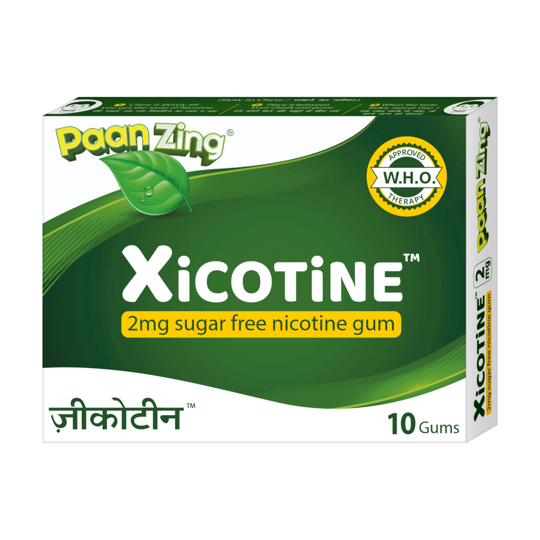 Xicotine Nicotine 2mg Sugar Free Gum | Fresh Paan Flavour | Freedom from Smoking | Easy on Throat | WHO Approved | Paan Zing