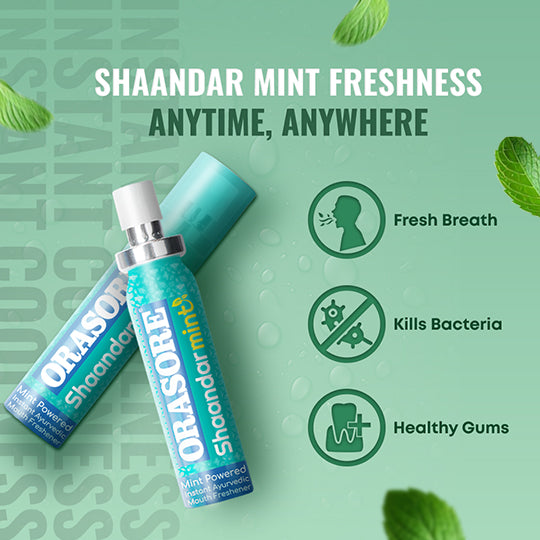 PaanZing & Shaandar Mint Mouth Freshener Combo | Orasore Breath Freshening Duo | Anti-Bacterial & Long Lasting | Zero Calories | Upto 200 Sprays | 15gm x 2