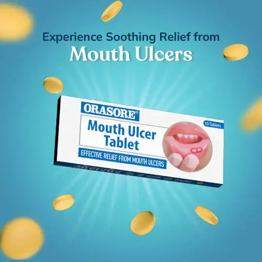 Orasore Mouth Ulcer Tablet (Pack of 4) |Contains Vitamin B2, B3, B9 and Probiotics | Provides All Round Essential Supplements to Body for Oral Ulcer Control | Free Pen Inside Every Pack