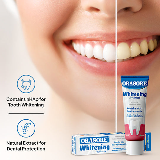 Orasore 4-in-1 Ultimate Dental Care Pack | Red Ayurvedic, Whitening, Salt &amp; Neem, 24x7 Miswak Toothpastes | Free Bamboo Toothbrush | 4 x 100g