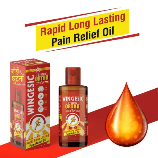 Wingesic Strong Ortho Pain Relief Oil for Back, Knee, Neck Pain, Muscle Stiffness & Arthritis | Deep Action for Lasting Comfort & Mobility | Powerful Oil in 200ml Pack