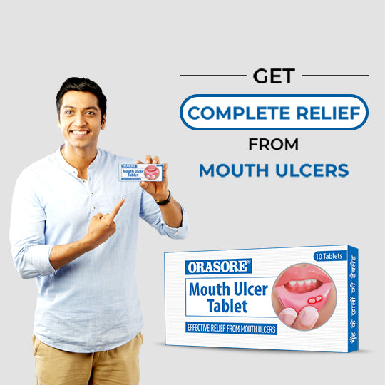 Orasore Mouth Ulcer Tablet (Pack of 4) |Contains Vitamin B2, B3, B9 and Probiotics | Provides All Round Essential Supplements to Body for Oral Ulcer Control | Free Pen Inside Every Pack
